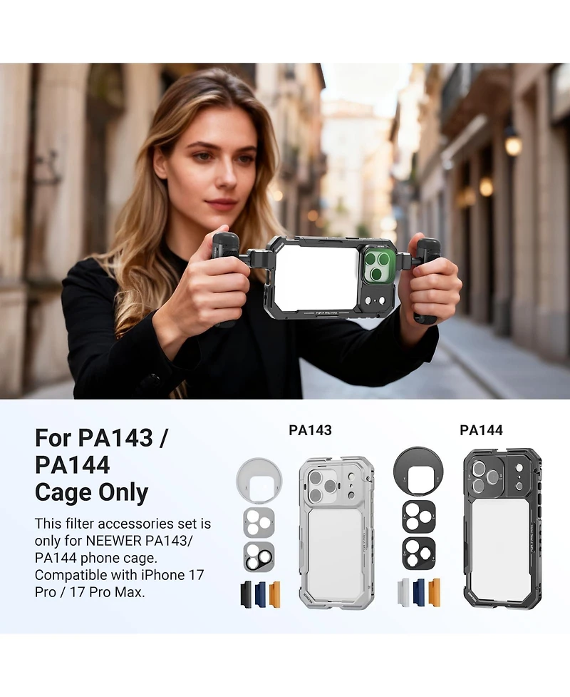Neewer PA143 Camera Mounting Accessory with ND8 for select iPhone models