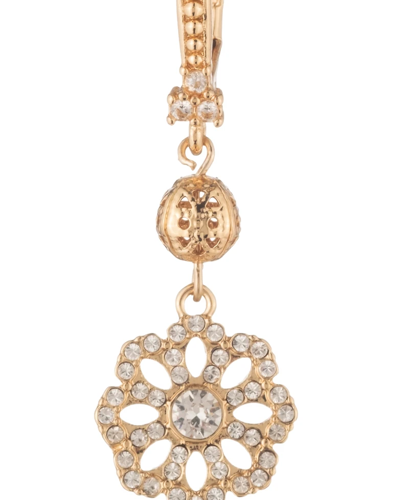 Marchesa Crystal Filigree Beaded Double Drop Earrings