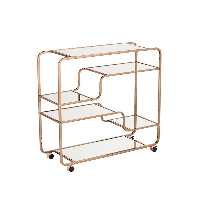 Augusta Home Maylynn Art Deco Mirrored Bar Cart