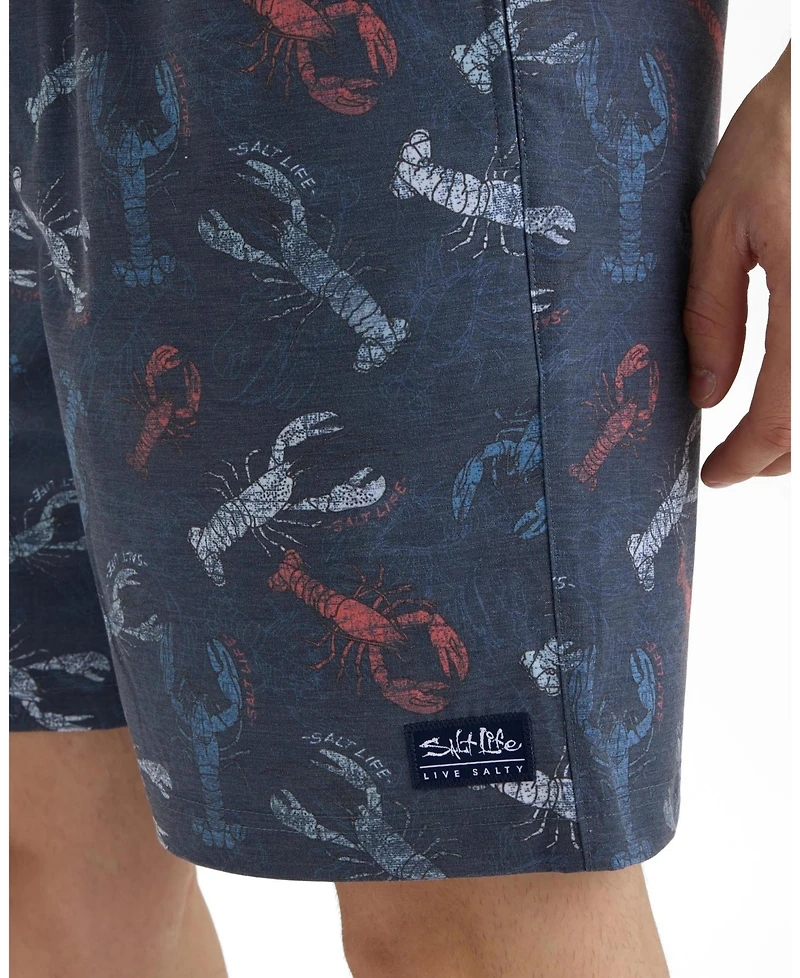 Salt Life Men's Men s Harbor Claws Printed Volley Boardshorts