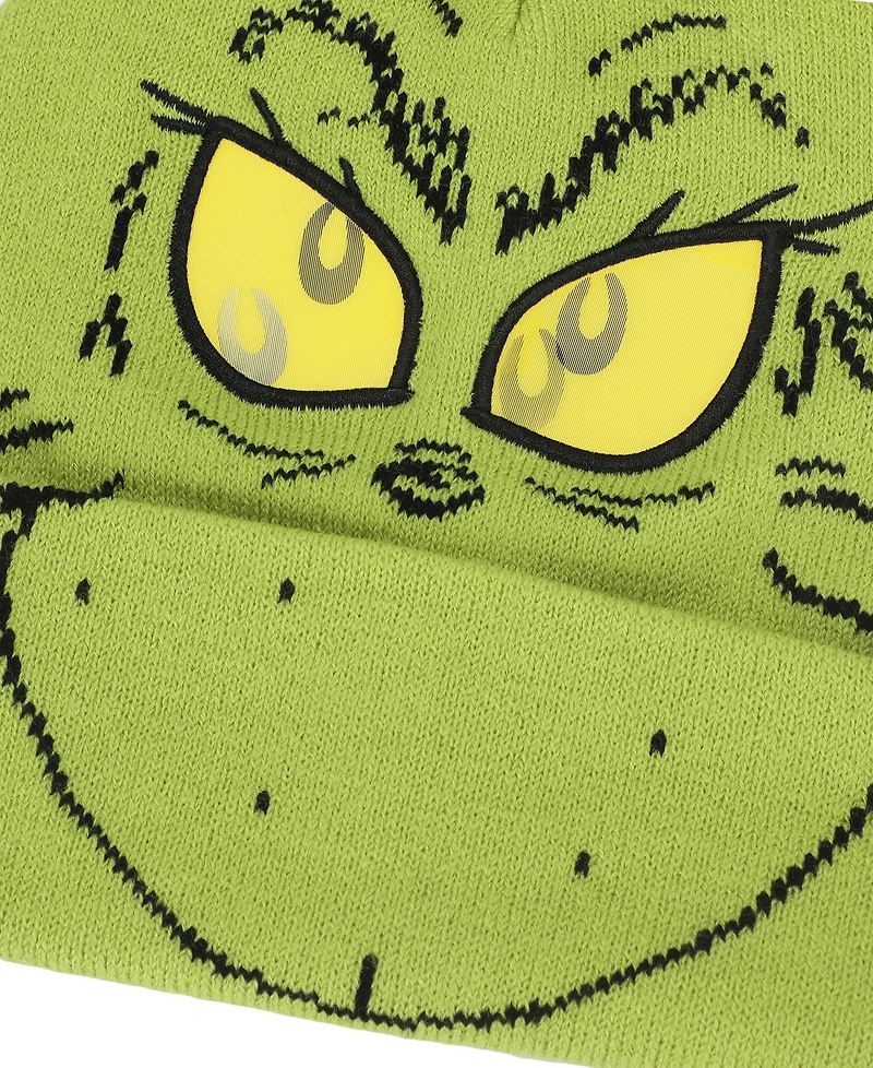 Bioworld Boys' and Girls' The Grinch Hat and Gloves, 2-Piece Set