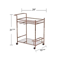 Augusta Home Ivers Metal Mirrored Bar Cart