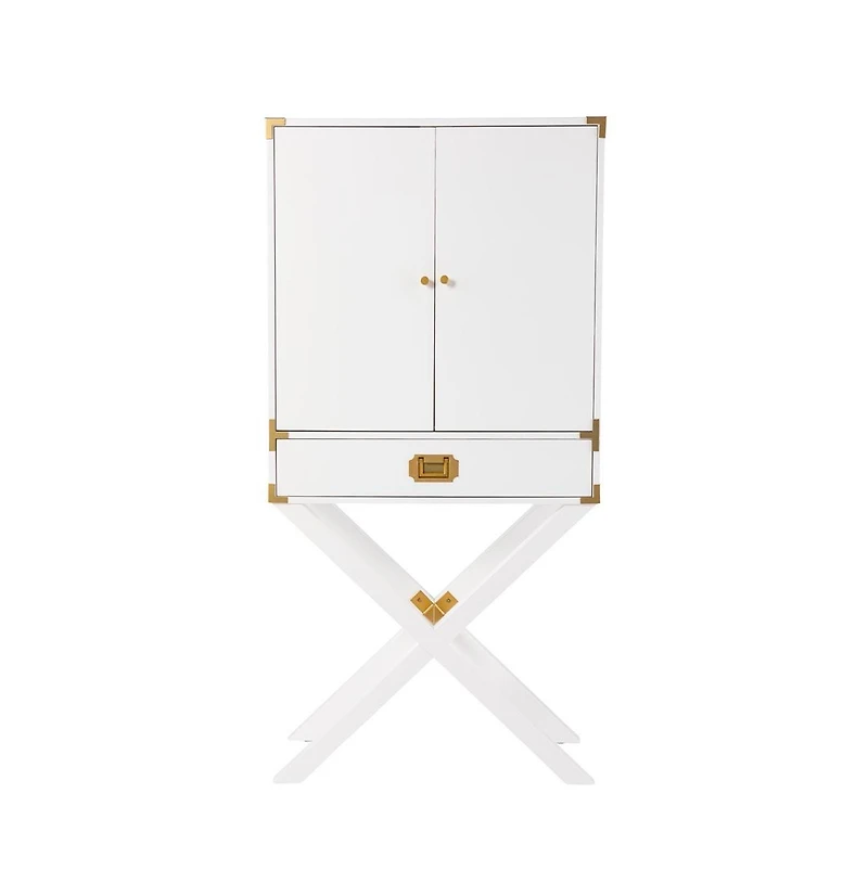 Augusta Home Campaign Tall Bar Cabinet with Storage