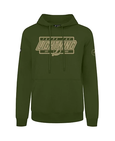 LevelWear Men's Olive Tampa Bay Lightning Podium Pullover Hoodie
