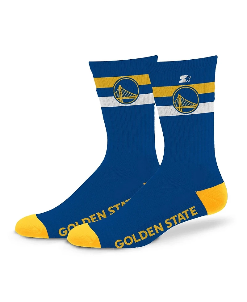 Starter Men's and Women's Golden State Warriors Team Color Two-Stripe Crew Socks