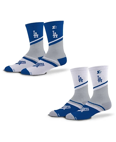 Starter Men's and Women's 2-Pack Royal/Gray Los Angeles Dodgers Old School Crew Socks Set