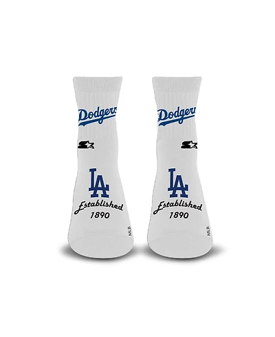 Starter Men's and Women's White Los Angeles Dodgers Established Stencil Quarter Socks