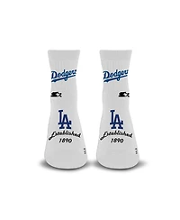 Starter Men's and Women's White Los Angeles Dodgers Established Stencil Quarter Socks
