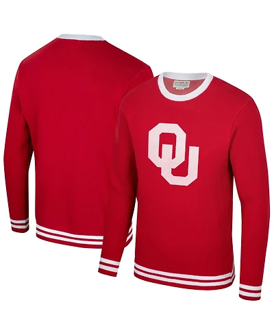 Uscape Apparel Men's and Women's Crimson Oklahoma Sooners Renew Knit Vintage Pullover Sweater