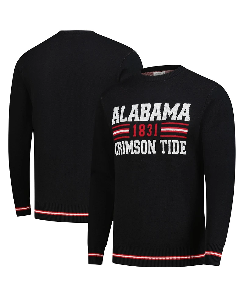 Uscape Apparel Men's and Women's Black Alabama Crimson Tide Renew Knit Vintage Retro Sweater