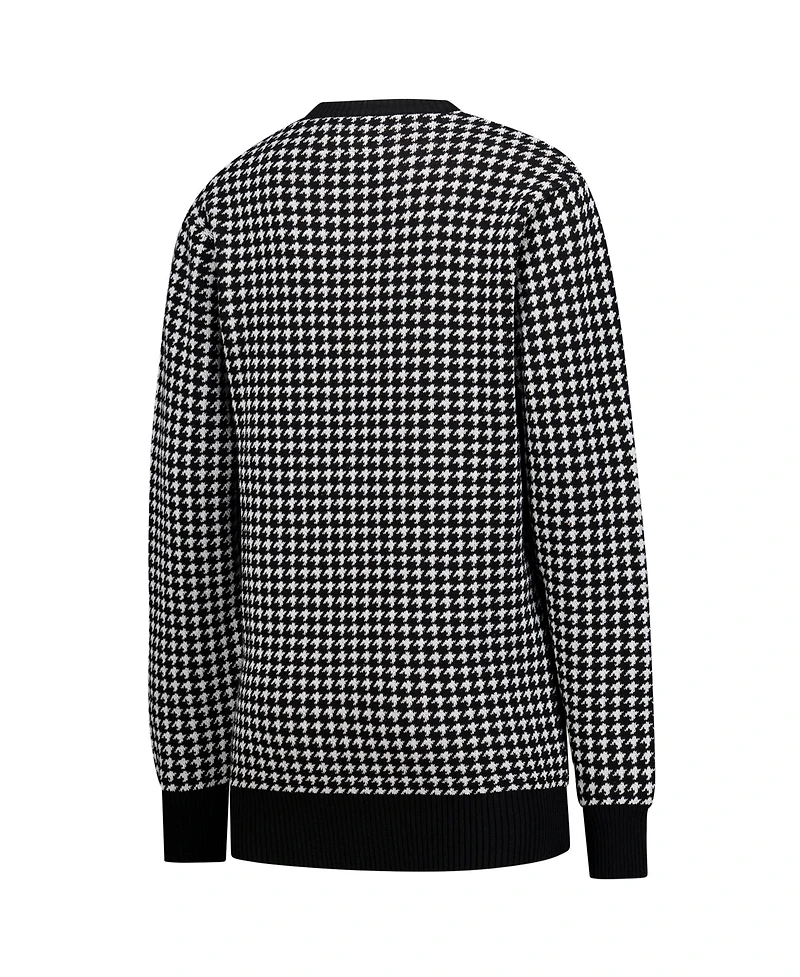 Uscape Apparel Women's Black Alabama Crimson Tide Renew Knit Vintage Houndstooth Sweater
