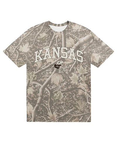 Uscape Apparel Men's Camo Kansas Jayhawks Back Bay Heavyweight T-Shirt