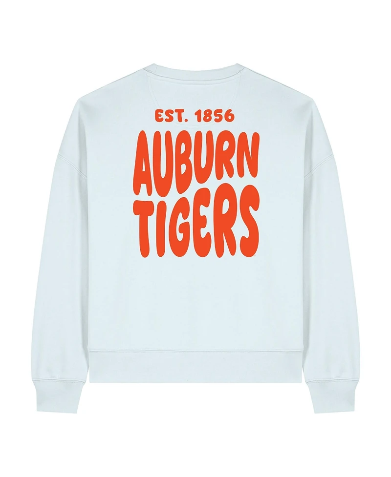 Uscape Apparel Women's White Auburn Tigers Cloud Sweatshirt