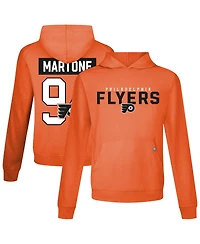 LevelWear Men's Porter Martone Orange Philadelphia Flyers Relay Name & Number Long Sleeve Hooded T-Shirt