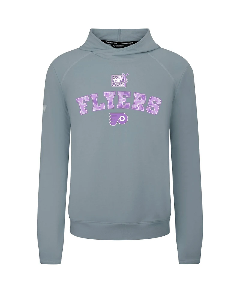 LevelWear Men's Gray Philadelphia Flyers Hockey Fights Cancer Mandate Tri-Blend Hoodie