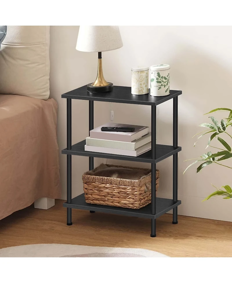 Slickblue Slim 3-Tier End Table with Twist-On Assembly and Multi-Level Storage