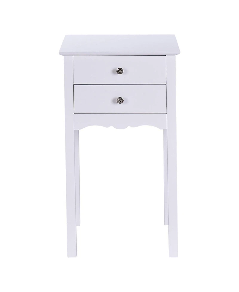 Gymax 2 piece Side Table End Accent Table Night Stand with 2 Drawers