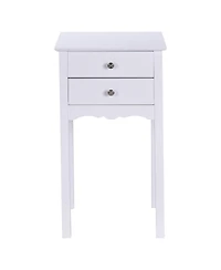 Gymax 2 piece Side Table End Accent Table Night Stand with 2 Drawers