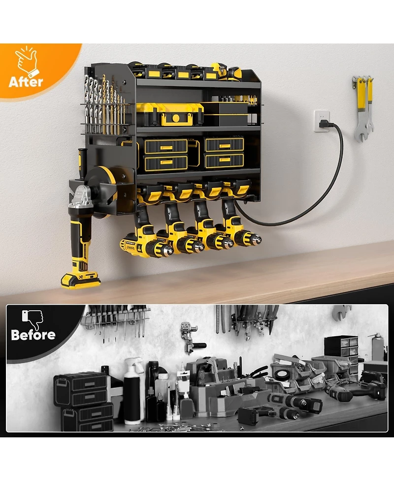 Xdovet Power Tool Organizer Wall Mount Charging Station Drill Holder Garage
