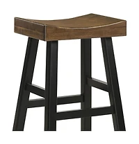 HomeRoots 25" Solid Wood Backless Counter Height Bar Chair