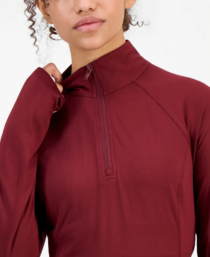 Id Ideology Women's Long-Sleeve Mock-Neck Quarter-Zip Pullover, Macy's Exclusive