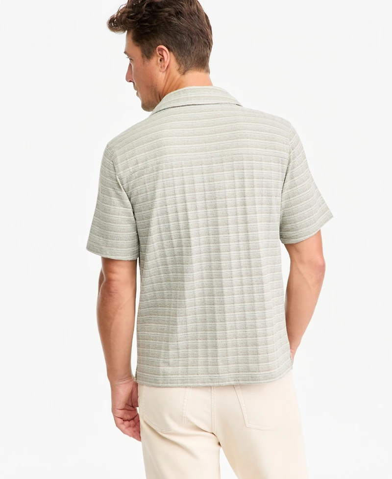 Sun + Stone Men's Short-Sleeve Stripe Texture Pocket Camp Shirt, Macy's Exclusive