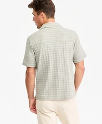 Sun + Stone Men's Short-Sleeve Stripe Texture Pocket Camp Shirt, Macy's Exclusive