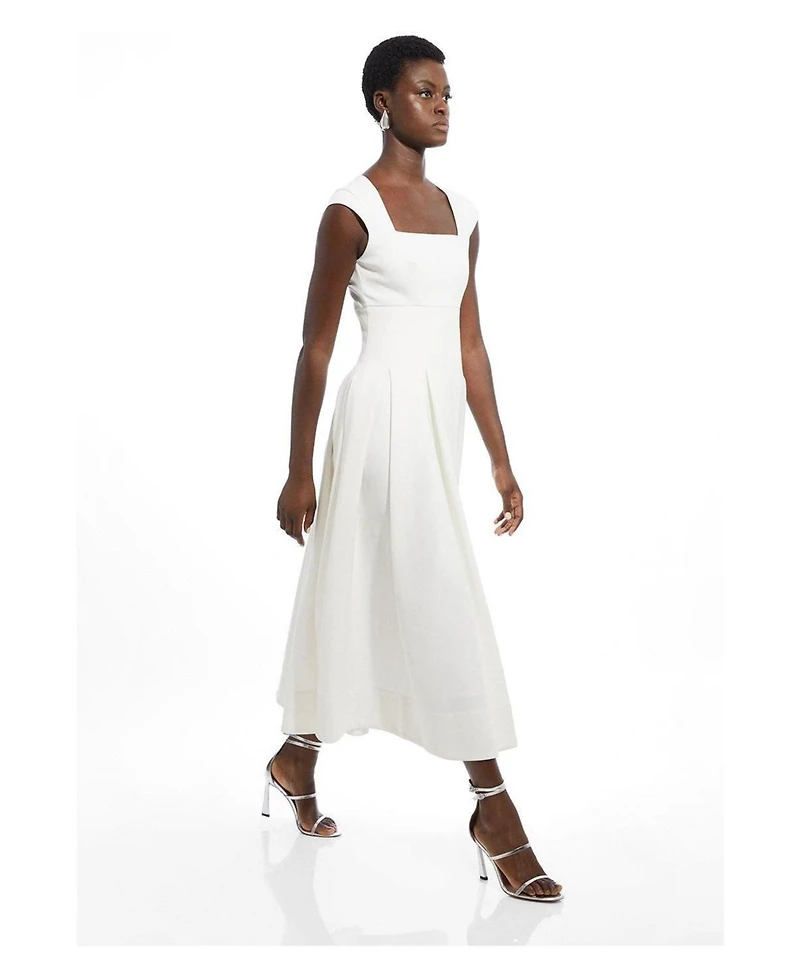 Karen Millen Women's Square Neck Midi Dress