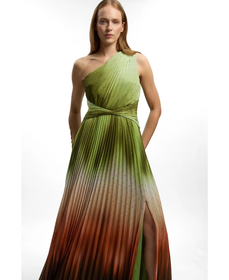 Karen Millen Women's Ombre One Shoulder Maxi Dress