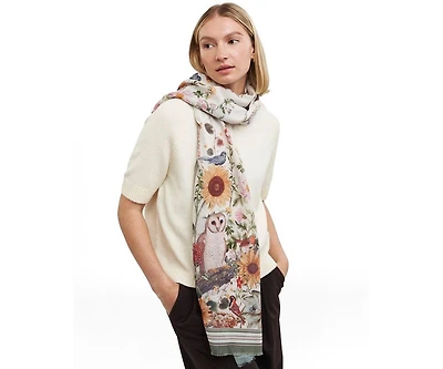 Fable England Women's Botanical Large Rectangle Scarf