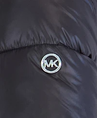 Michael Kors Girls' 5-16 Mk Logo Belted Stadium Length Long-Sleeve Jacket