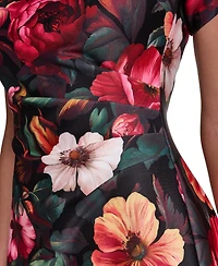 Women's Puff Sleeve Boat Neck Dress