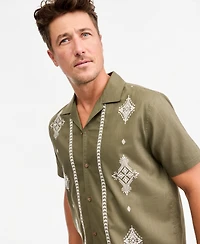 Sun + Stone Men's Short-Sleeve Geometric Embellished Shirt, Macy's Exclusive