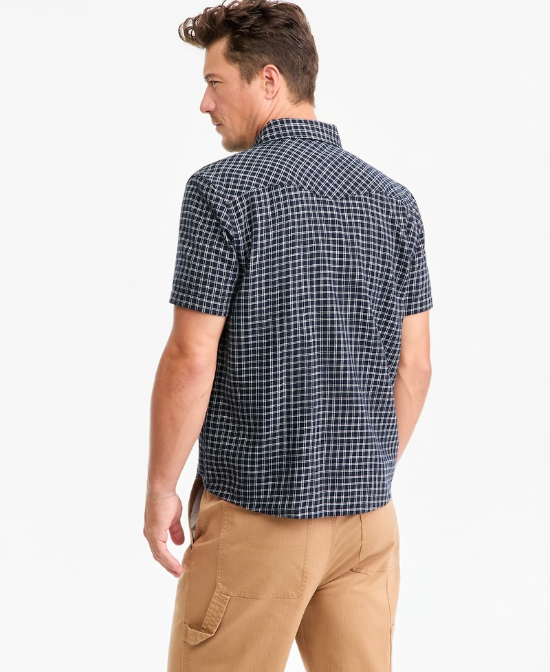 Sun + Stone Men's Short-Sleeve Alfredo Mini Check Shirt, Macy's Exclusive