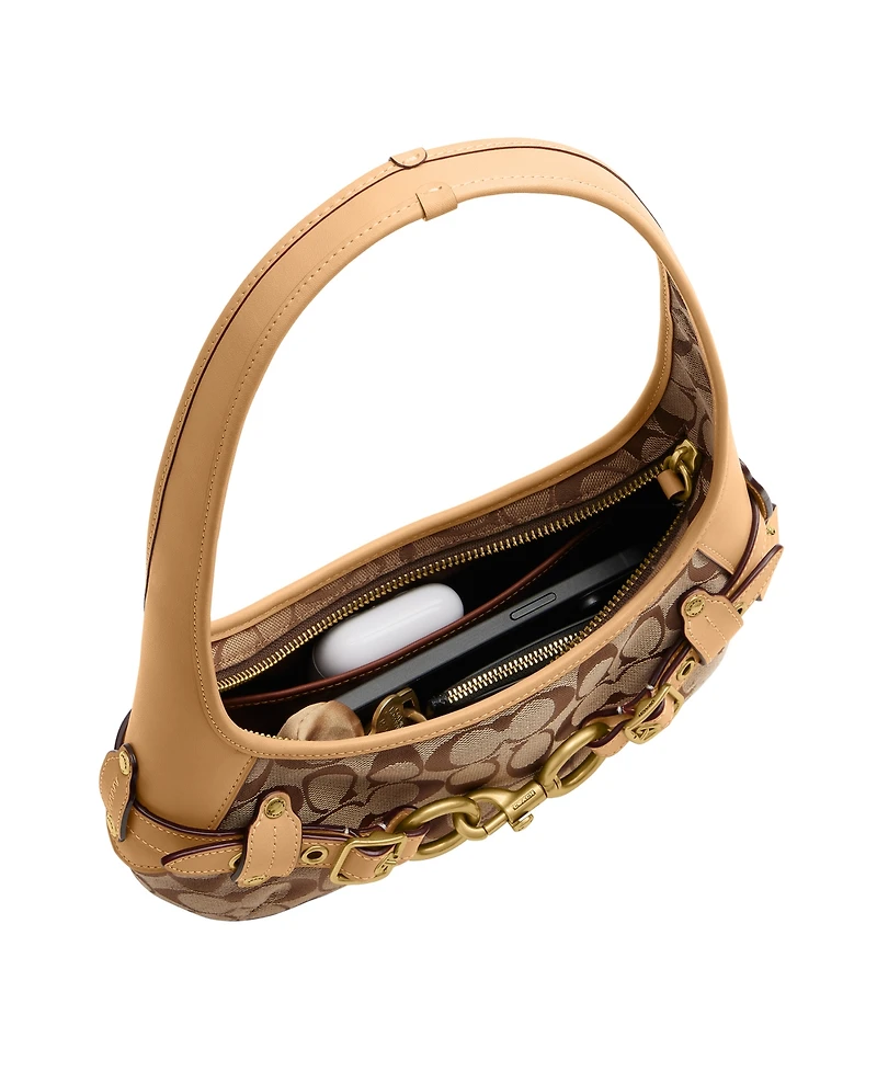 Coach Belted Ergo Signature Jacquard Small Shoulder Handbag