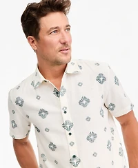 Sun + Stone Men's Short-Sleeve Geometric Cotton Button-Up Shirt, Macy's Exclusive