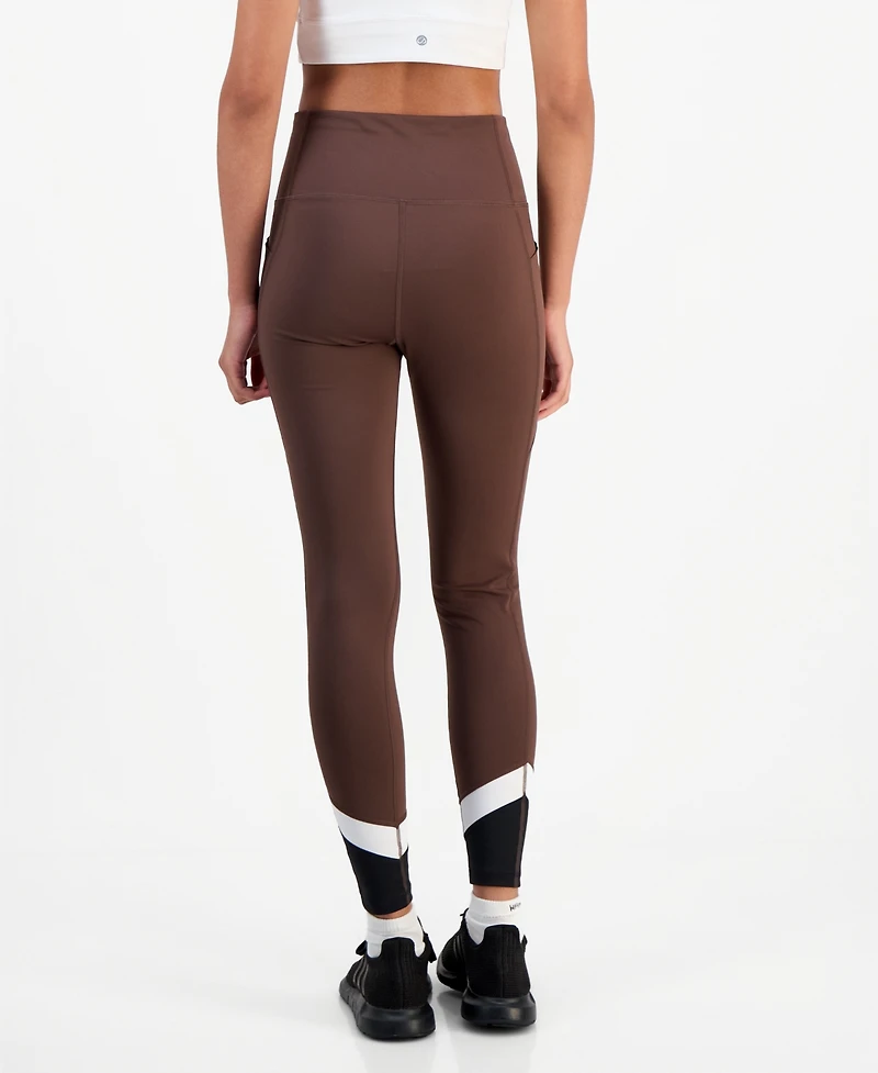 Id Ideology Women's Compression High-Waist Colorblock Leggings, 25" Inseam, Macy's Exclusive