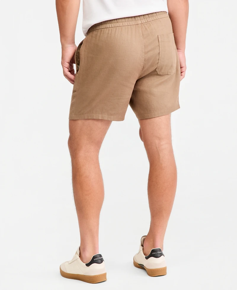 Sun + Stone Men's Chase Regular-Fit 6" Linen Blend Shorts, Exclusively at Macy's