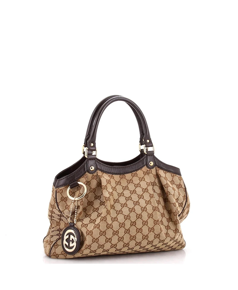 Pre-Owned Gucci Medium Sukey Tote Gg Canvas with Leather