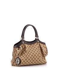 Pre-Owned Gucci Medium Sukey Tote Gg Canvas with Leather