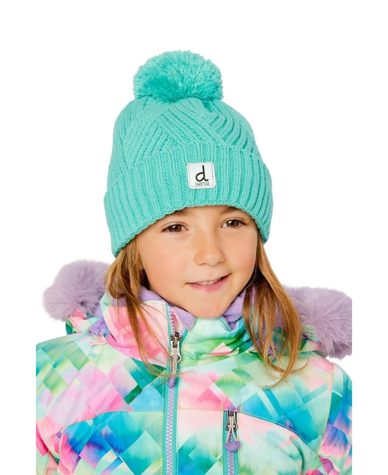 Deux par Deux Little and Big Girl's (5-14) Winter Knit Pompom Hat