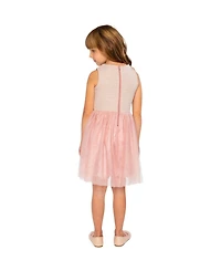 Deux par Deux Toddler Girl (2T-5T) Bi-Material Sleeveless Dress Houndstooth