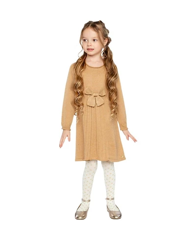 Deux par Toddler Girls 2T - 5T Knitted Dress Cinnamon