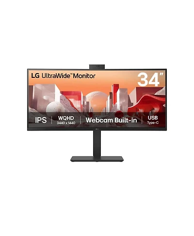 Lg 34BA85QE-b 34" 21:9 UltraWide Qhd Curved Ips Lcd Hdr Monitor with Built-in Webcam