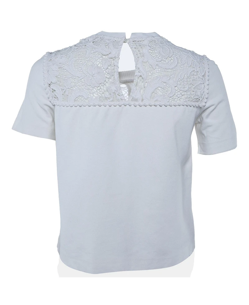 Pre-Owned Miu Miu Women's Lace-Paneled Knit Top