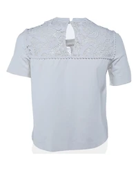 Pre-Owned Miu Miu Women's Lace-Paneled Knit Top