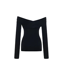 Pcfg Women's the Party Edit Rib Draped Long Sleeve Top