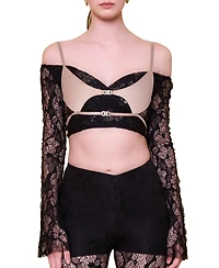 Pcfg Women's The Party Edit Lace Body with Contrast Bust Panel