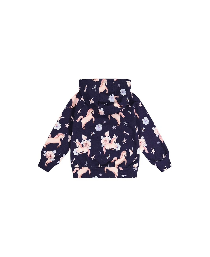 Deux par Little and Big Girl 6-12 Printed Hoodie Unicorn Print