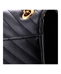 Pre-Owned Saint Laurent Large Classic Monogram Envelope Satchel Matelasse Chevron Leather